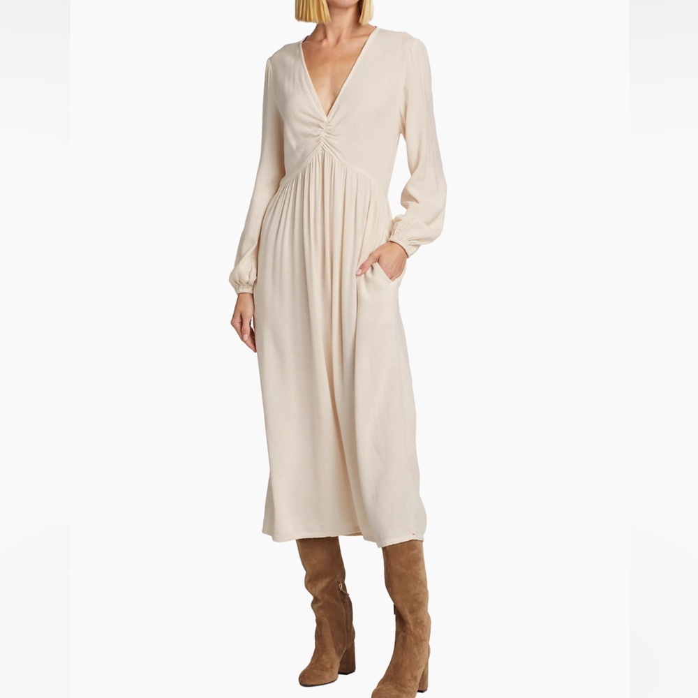 NWT Xirena Eloise V-Neck Midi Dress in Yarrow Size Small